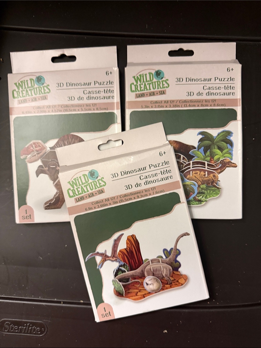 Lot‎ of 2 Wild Creatures 3D Dinosaur Puzzles Diorama